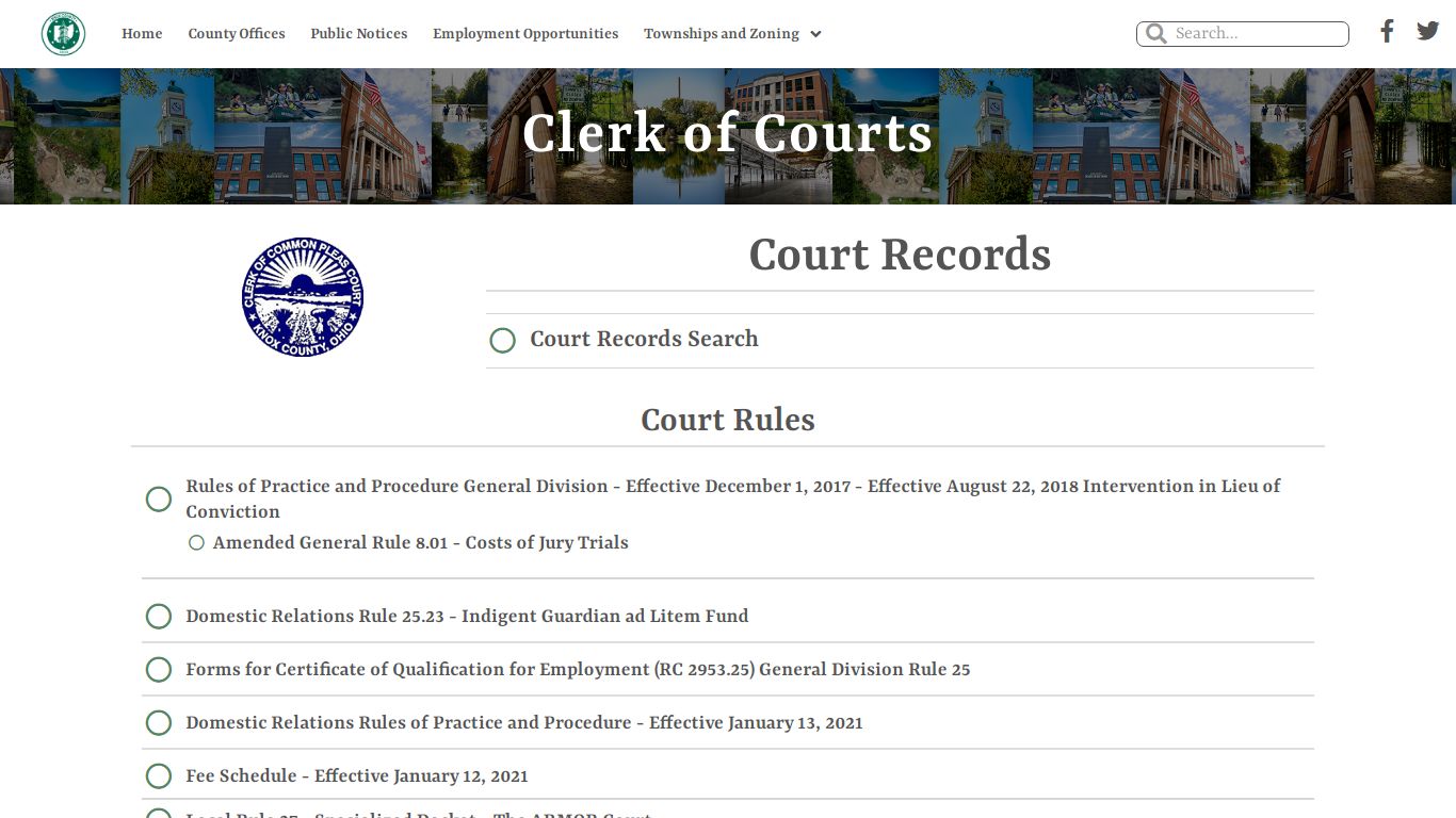 Clerk of Courts – Knox County, Ohio